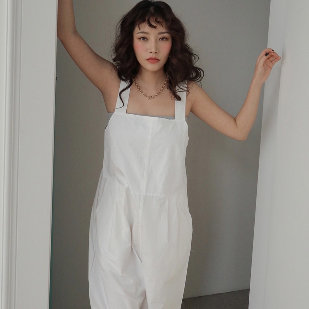 Style Nanda white wide leg sleeveless jumpsuit OS - Picture 2 of 10